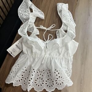 Zara White Crop-top